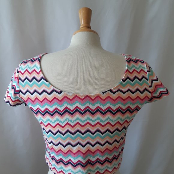 New Pink-Turquoise crop top - Picture 3 of 6